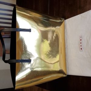 Marni tote bag. Metallic gold.